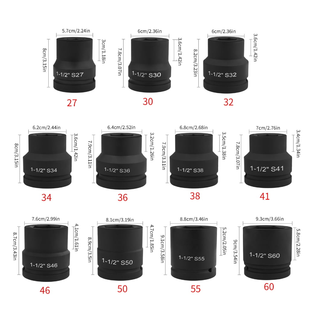 ANXPTIME 1/2" Air Impact Wrench Converters Socket Joints Ratchet Drive Adapter Air Impact Wrench Square Head Hexagonal Socket