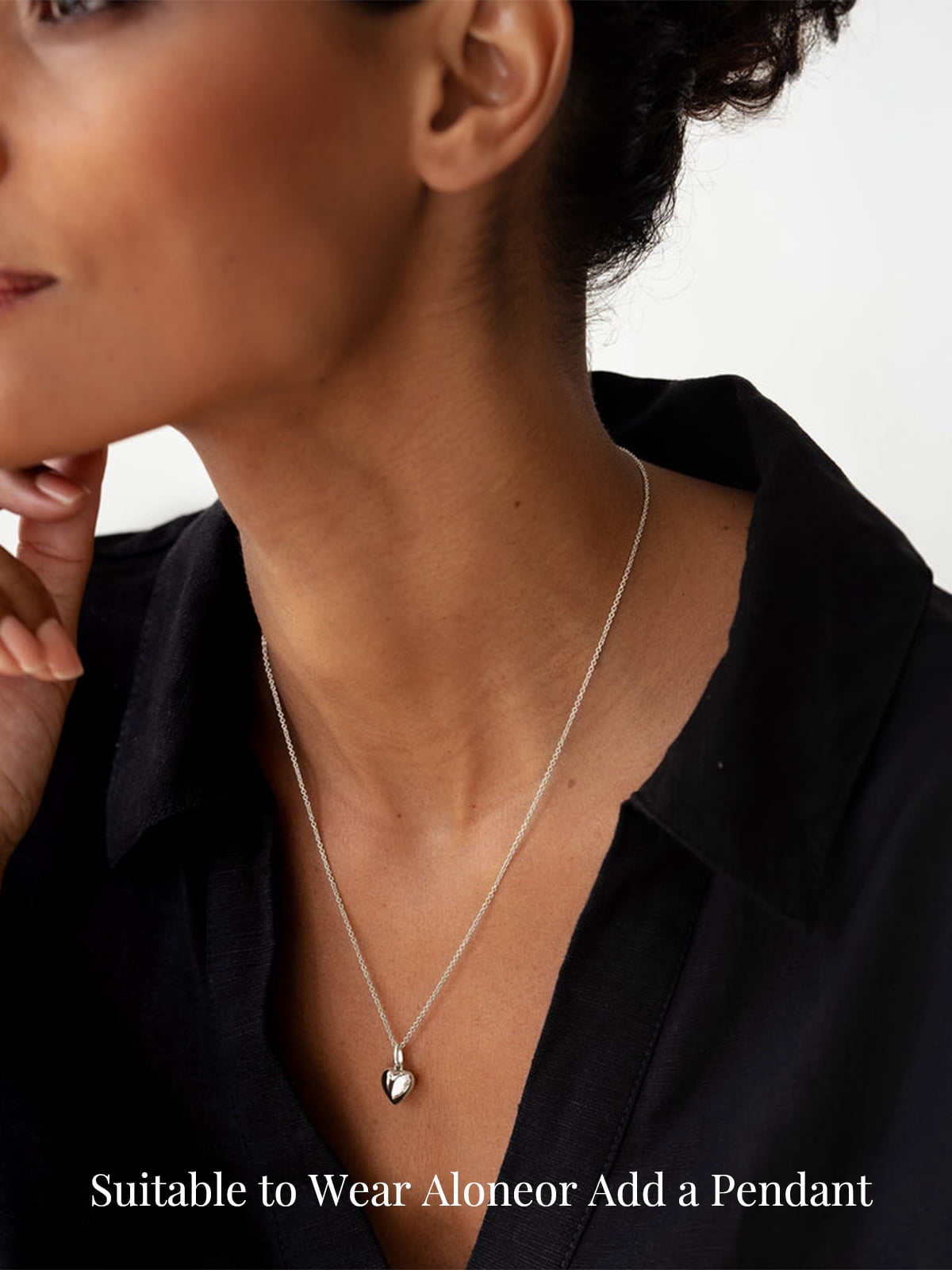 Silvora 925 Sterling Silver Chain Necklaces for Women, 1.1mm Thin Silver Chain for Adding Pendant 16/18/20/22/24 Inch