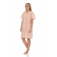 thumbnail image 2 of Dream8teen Women's Snaps Front Closure House Dress Sleeveless Woven Housecoat Duster Lounger Robe 2017 Peach Plaid Medium, 2 of 5