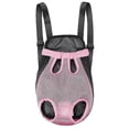 thumbnail image 1 of CHAO Mochila transportadora para mascotas, ajustable, con parte delantera, para gatos, perros, patas, cola hacia afuera, bolsa de viaje XL, color rosa, 1 of 5