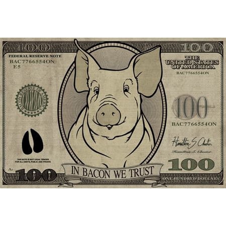 - Poster - Bacon - In Bacon We Trust Wall Art Licensed Gifts Toys 241114