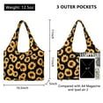 thumbnail image 3 of HAWEE Sunflower Tote Bag Water Repellent Travel Handbag Purse with 11 Pockets for Commuting/ Working/ Nursing/ Shopping/ Exercising, 3 of 7