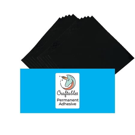 Craftables Black Vinyl Sheets - Permanent, Adhesive, Glossy & Waterproof