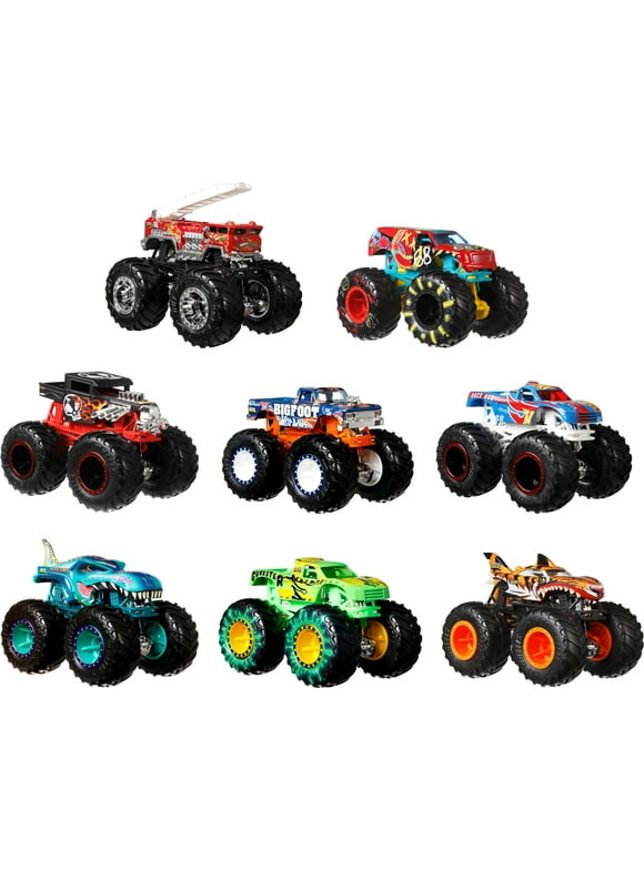 Hot Wheels Monster Trucks Live 8-Pack of Toy Trucks in 1:64 Scale (Styles May Vary)