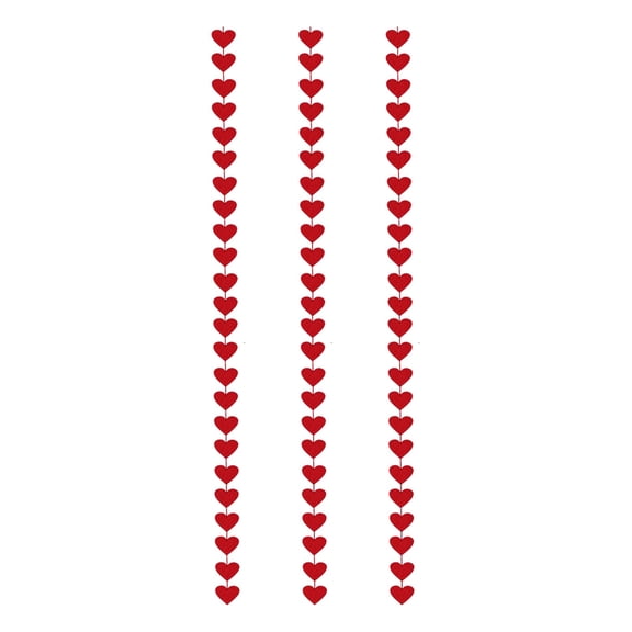 Non Woven Fabric Heart Garland Door Curtain Wedding Valentines Day Party Decor 72 Hearts 3 Prestrung Strands