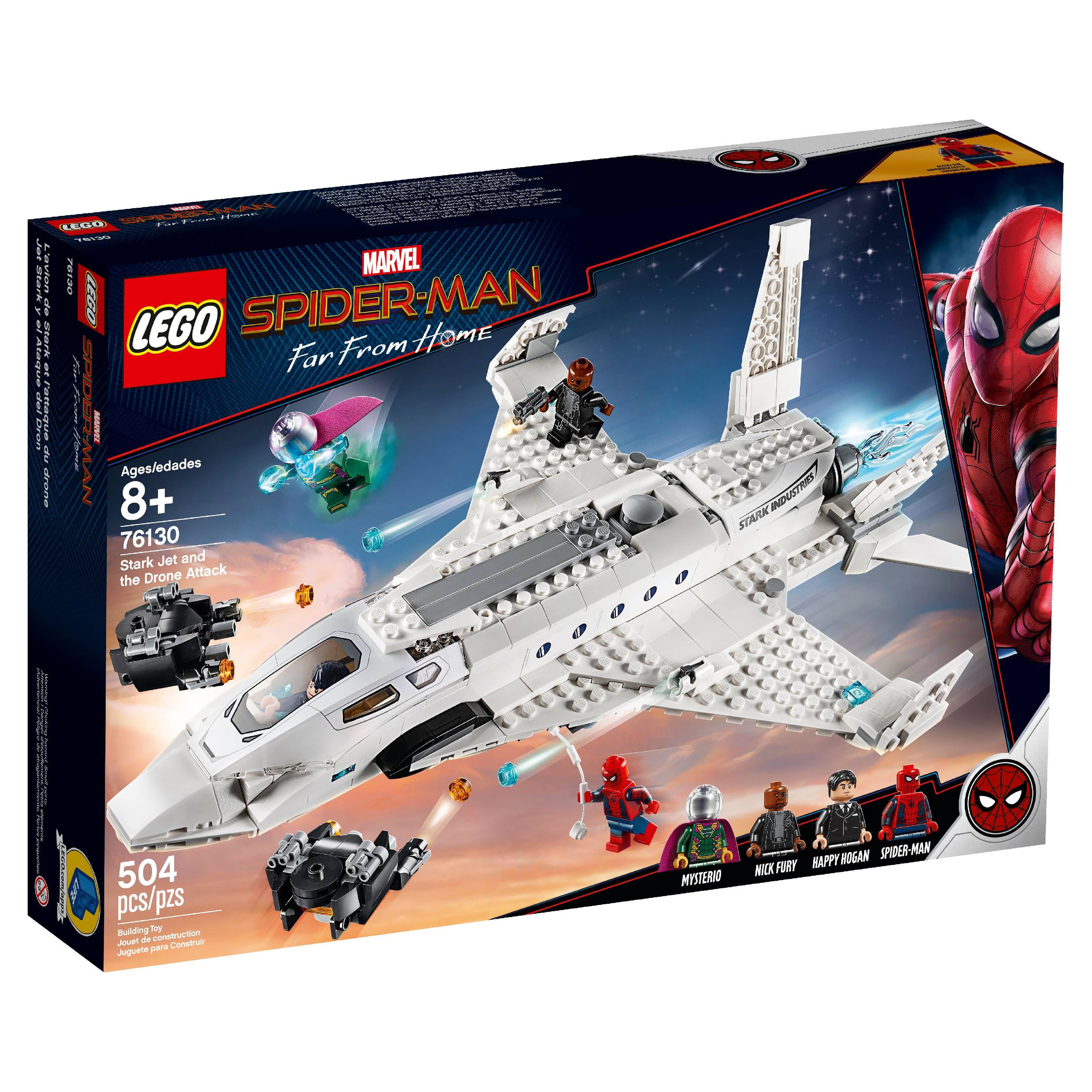 LEGO Marvel Spider-Man Far From Home: Stark Jet and the Drone Attack Superhero Set 76130 - image 4 of 7