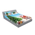 thumbnail image 2 of Ambesonne Santa Fitted Sheet & Pillow Sham Set, Jingle Bells Tree, Queen, Multicolor, 2 of 2