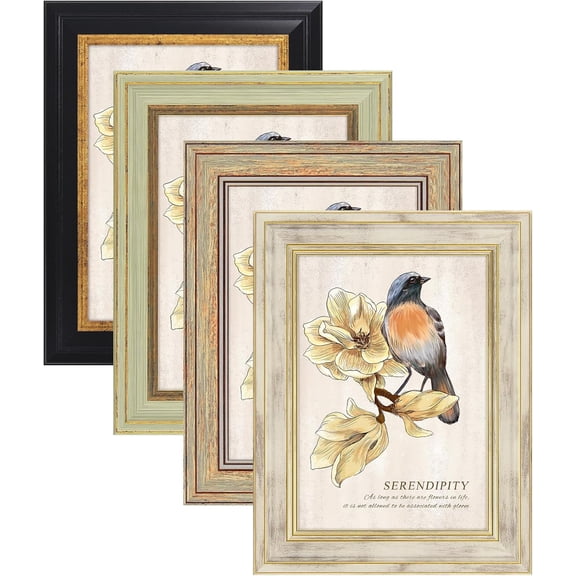 4 Pack 4x6 Picture Frame - Picture Frames with HD Plastic Cover,Photo Frame for Wall & Tabletop Picture Frames