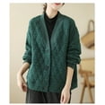 thumbnail image 5 of Yuyuzo Womens Quilted Jacket Long Sleeve Open Front Button down Coats Fall Winter Solid Color Outwear, 5 of 5