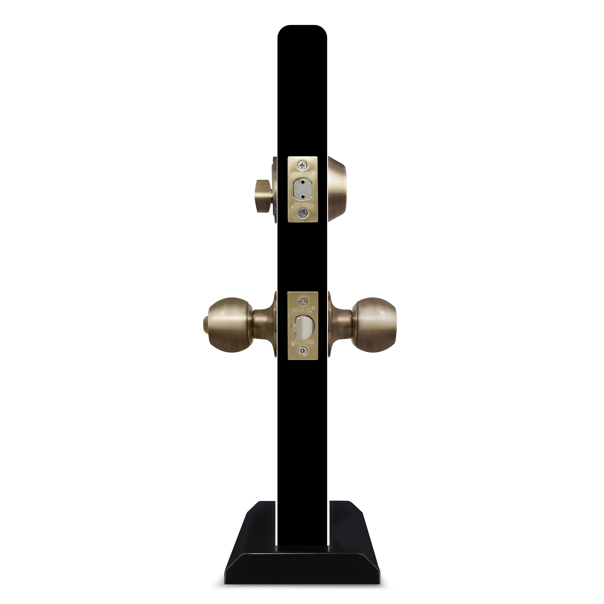 Antique Brass Entry Lock Set Door Knob & Deadbolt Keyed Alike SC1 Keyway (Set of 6). 36 Total Keys, Keyed Alike by Set