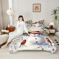 thumbnail image 4 of Castle Fairy Children Queen Bedding 3-Piece: Xmas Snowman Red Sparrows (Super Cozy), 4 of 8
