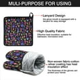 thumbnail image 7 of Purple Mushroom Black Pattern Kitchen Oven Mitt and Pot Holder Sets 2 Pcs for Baking, Cooking and Grilling, Heat Resistant Up To 392 °F, 7 of 7