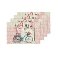 thumbnail image 4 of MKHERT Antique Paris Eiffel Tower Bicycle Flowers in Vintage Newspaper Background Placemats Table Mats for Dining Room Kitchen Table Decoration 12x18 inch,Set of 4, 4 of 4