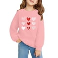thumbnail image 2 of Mercatoo Girls Valentines Day Pullover Sweatshirt Heart Graphic Print Prepp1 Long Sleeve Crewneck Tops Youth Cute Soft Tees, 2 of 7