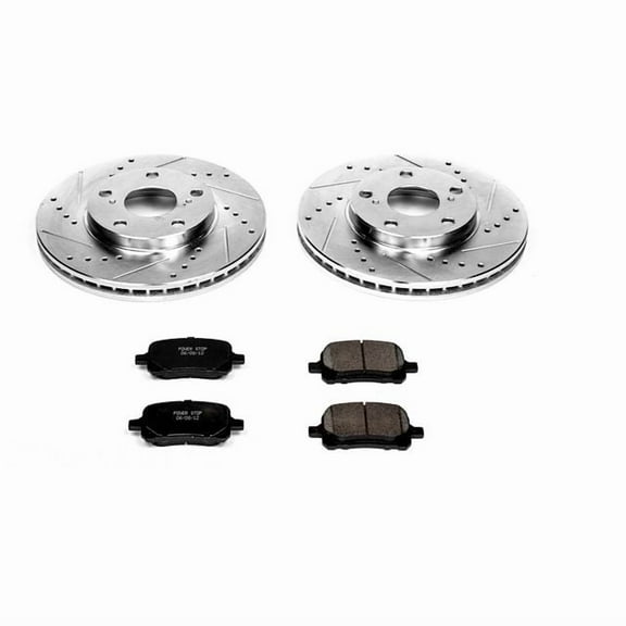 PowerStop Front Z23 Evolution Sport Carbon-Fiber Ceramic Brake Pad and Drilled & Slotted Rotor Kit Fits: LEXUS TOYOTA Select Models K1058