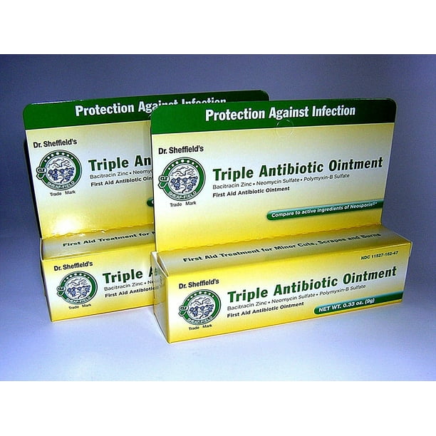 Dr. Sheffields Triple Antibiotic Ointment Bundle of TWO .33 Oz Tubes