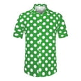thumbnail image 5 of INSPIRE CHIC Men's Summer Polka Dots Shirt Button Down Short Sleeves Pattern Shirts XL Green, 5 of 6
