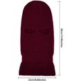thumbnail image 3 of GRNSHTS 2-Hole Knitted Full Face Cover Ski Neck Gaiter, Winter Balaclava Warm Knit Beanie for Outdoor Sports (Wine-colored), 3 of 13