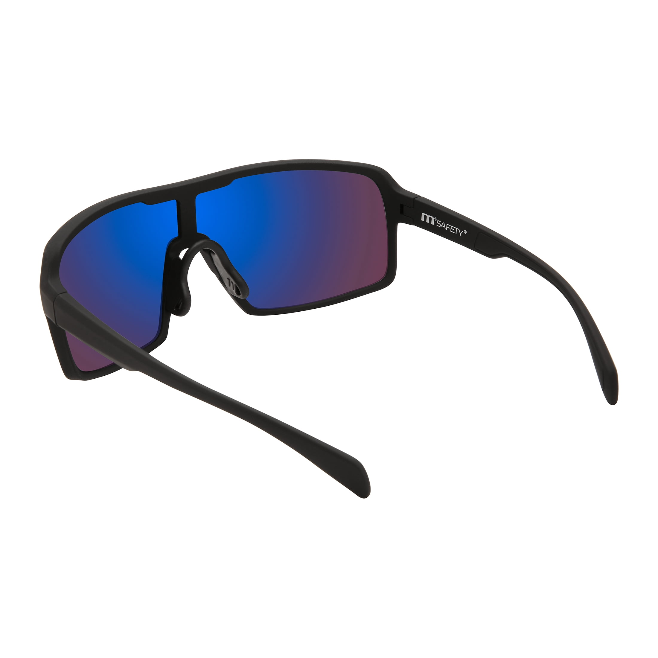 M+ Safety Glasses, Unisex, MS369150BLKR Lens revo blue, 1 pc