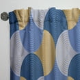 thumbnail image 3 of Designart 'Retro Luxury Waves In Blue and Gold X' Mid-Century Modern Curtain Panel, 3 of 5