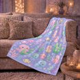 thumbnail image 6 of Cute Kawaii Ocean Animals Cheerful, Playful Coastal Landscape Scene, Warm Flannel Blanket for Beach House and Living Room, Beach Lovers Housewarming Gift, Coastal Home Decor, 6 of 9