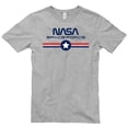 thumbnail image 2 of Plus Size NASA Space Force Stripes Designed Short Sleeve Cotton Jersey T-Shirt - Heather Grey XL, 2 of 4