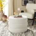 thumbnail image 2 of SAFAVIEH Ryth Glam Boucle Ottoman, Light Beige, 2 of 8