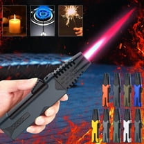 Nsxcdh Flexible Neck Butane Torch Lighter Windproof 1300c,Visible Window Bottom Flame Adjust,Continuous Fire Slide Button Easy Use,Portable for Hiking Grill Baking,Refillable Outdoor Gear