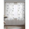 thumbnail image 5 of Sheer Curtains 63 Inch Length, Green Beige Spring Floral Semi Sheer Curtains Light Filtering Window Treatment, Luxury Botanical Summer Privacy Voile Drapes for Living Room Bedroom 52x63 Inch, 5 of 7