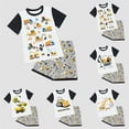 thumbnail image 4 of TOWED22 Toddler Kids Baby Boy Summer Clothes Sets 1T 2T 3T 4T 5T Letter Print Short Sleeve Tops Camouflage Shorts Outfits(Black,2-3 Years), 4 of 4