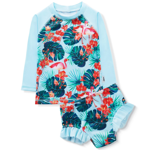 Girls Rashguard Swimsuits Girls' Long Sleeve Rash Guard and Bikini