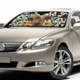 thumbnail image 3 of Uorisanigo Car Windshield Sun Shade Portable Cow Print Sunflower Highland Cow Car Sun Shade for Front Windshield Easy to Store Car Sun Shade Windshield Cute Protection for Car Interior, 3 of 7