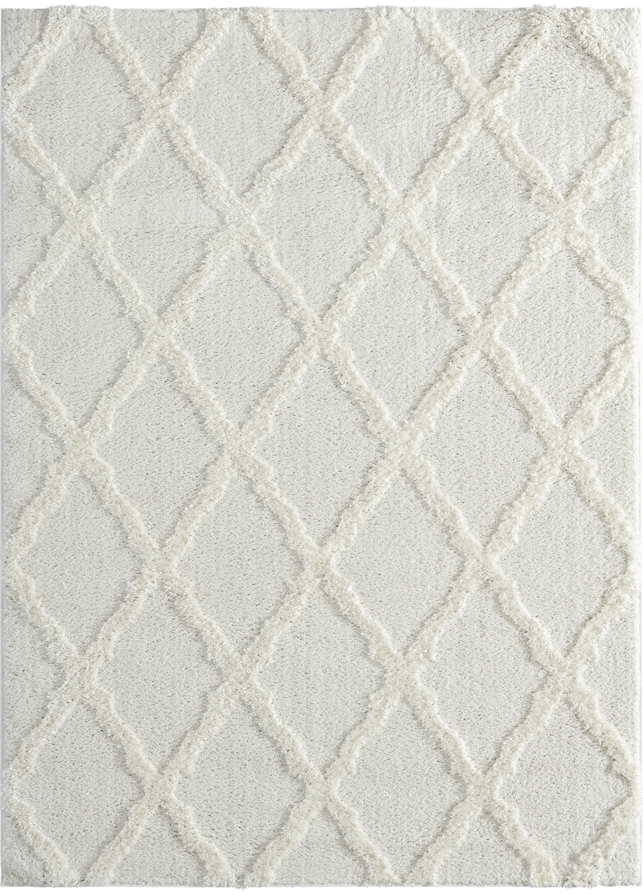 United Weavers Queensland Cinzia Geometric Shag Area Rug, White, 12'6" X 15'