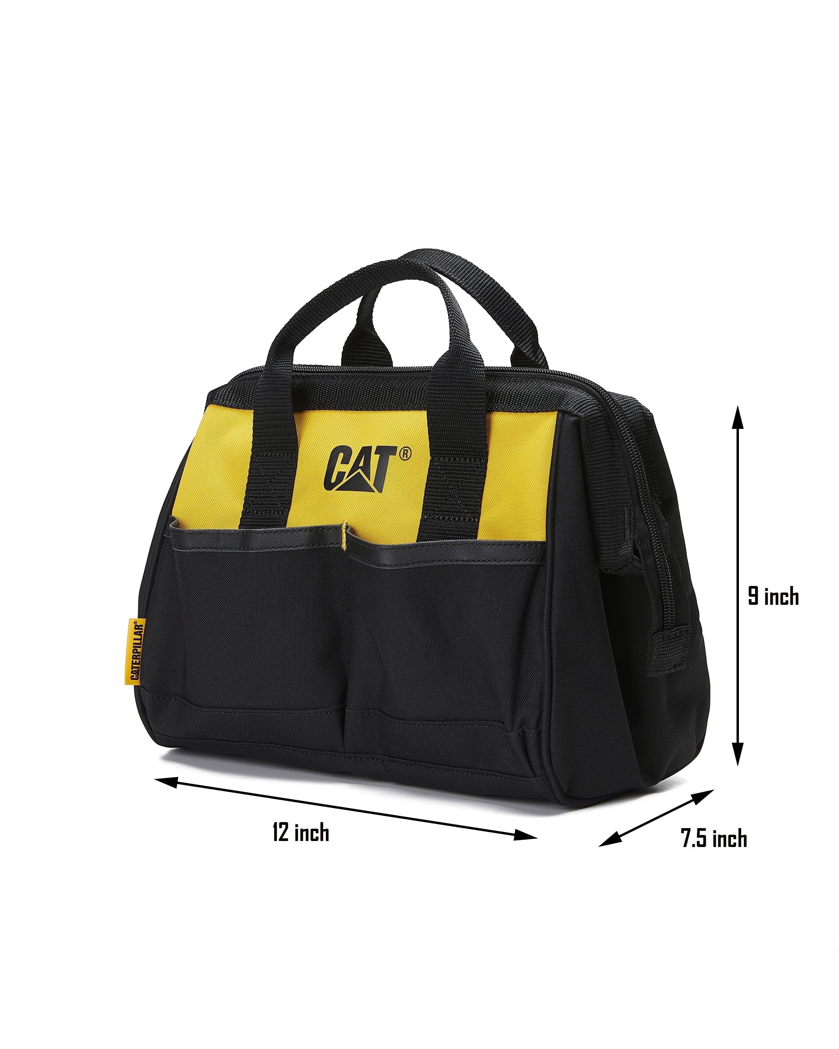 Caterpillar 12 inch Tool Bag, Webbing Handle, Large-Mouth, 1 pack,CAT Tool Bag