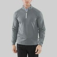 thumbnail image 6 of Beugl Mens Shirts Clearance, Mens Casual Long Sleeve Quarter Zip Pullover Shirt Pullover Men's Plunging Sleeve Pullover Golf Shirts for Men, Polo Shirts for Men Dark Gray M, 6 of 6