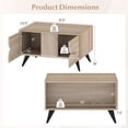 thumbnail image 2 of 31.5 Inch Multi-Storage Coffee Table with 3-Door Cabinet & Open Back Compartment, Modern Lift-Up Top, Natural Wood Texture for Living Room, 2 of 9