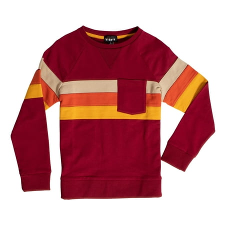 

KIDPIK Boys Long Sleeve Chest Pocket Stripe Sweatshirt Size: 2T - XXL (16)