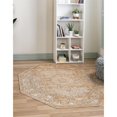 thumbnail image 2 of Unique Loom Tapis de Bordure Isabella Haut-Bas 7' 10 x 7' 10 Octogone Beige/Orange, 2 of 2