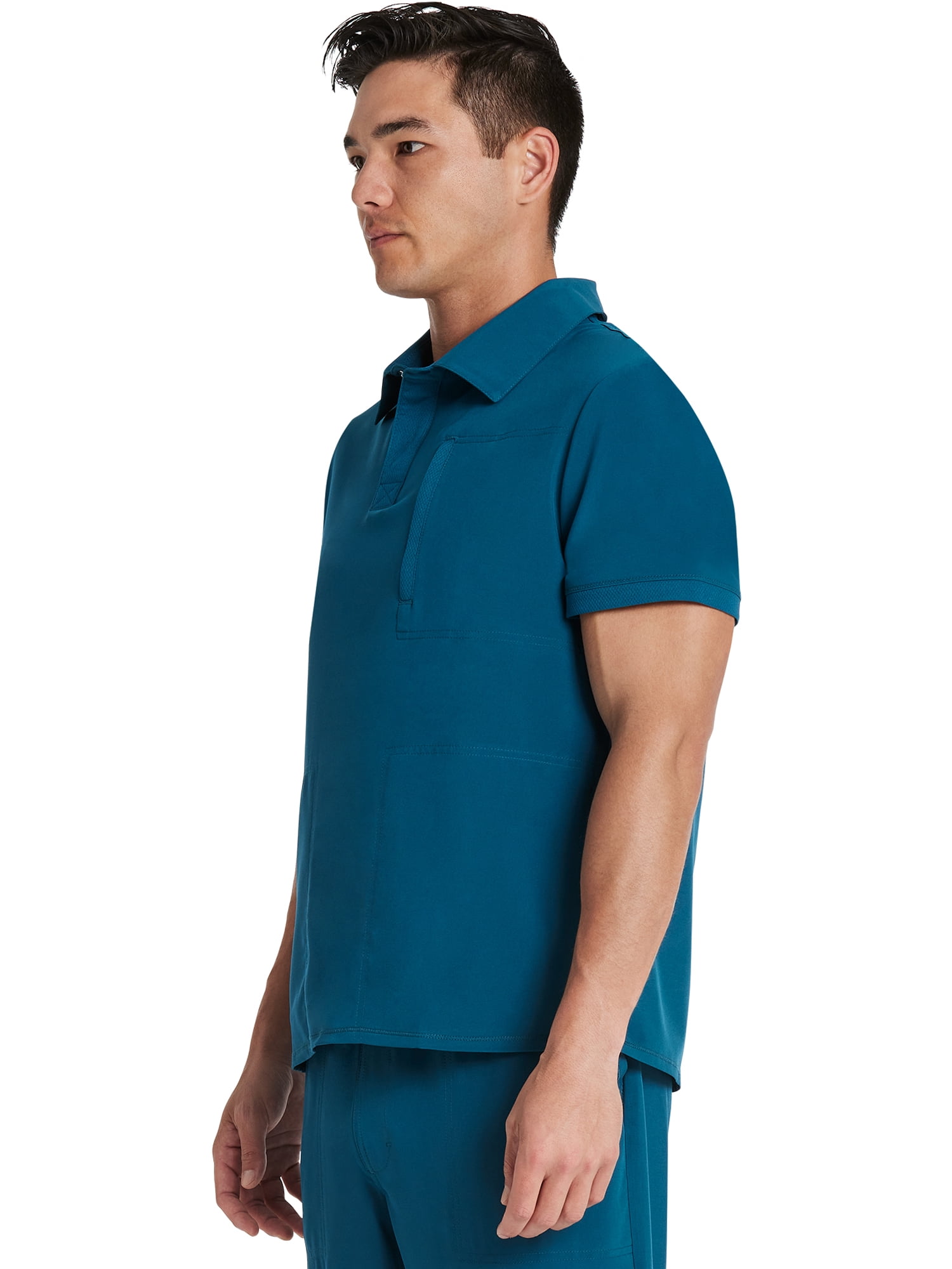 Scrubstar Men's Premium Performance Stretch Polo Scrub Top, Sizes XS-3XL