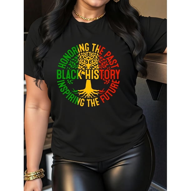 Camisetas de manga casquillo para mujer, de moda de verano 2025, con estampado lindo, casual, sin mangas, de ajuste holgado, de manga cortaOutdoor Adventures | Women's Inspirational Black History Mo