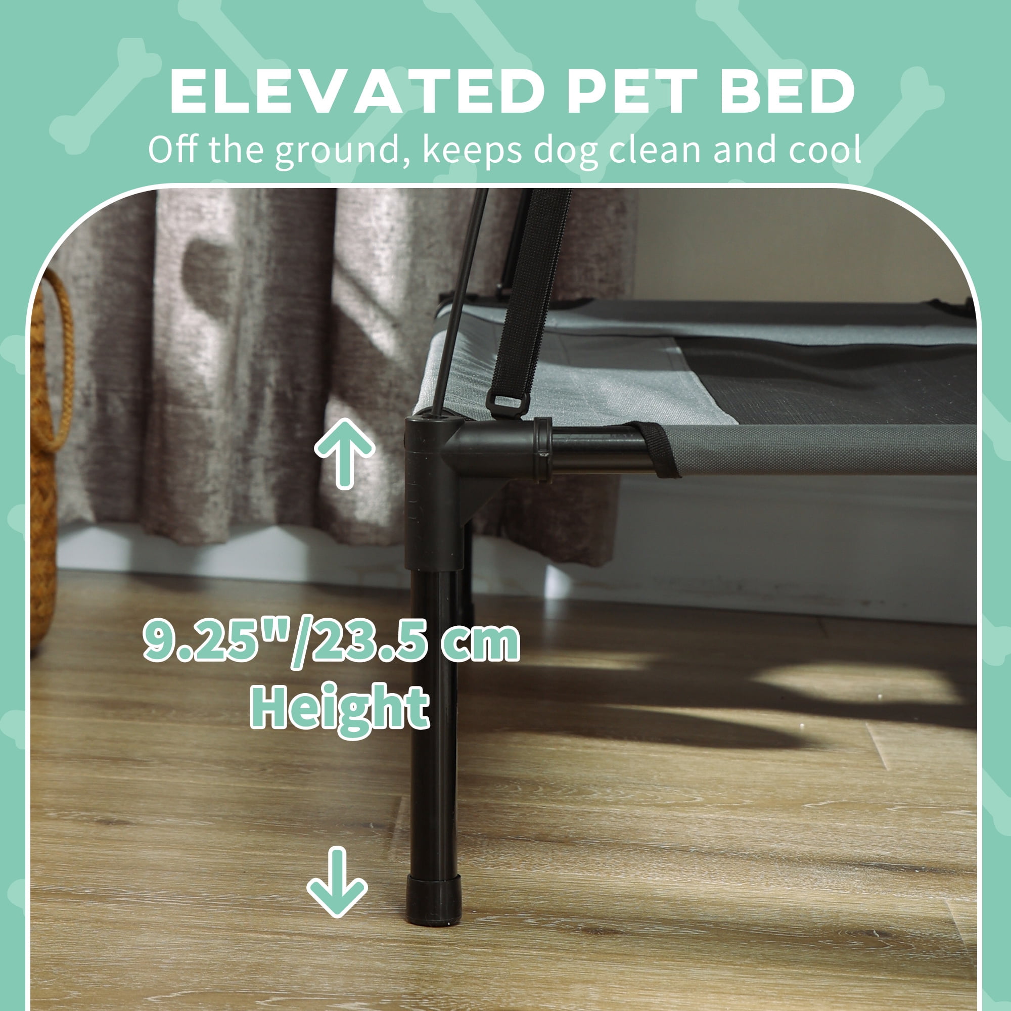 Elevated Portable Dog Cot Pet Bed with UV Protection Canopy Shade, 48 inch