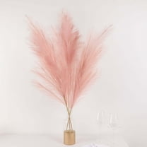 Efavormart 3 Stems | 44" Dusty Rose Artificial Pampas Grass Plant Sprays, Faux Branches Vase Flower Arrangement