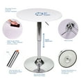 thumbnail image 5 of ELECWISH 35 Inches Height Modern Round Bar Table Adjustable Height Chrome Metal and Wood Cocktail Dinner Pub Table MDF Top 360° Swivel Furniture, White, 5 of 8