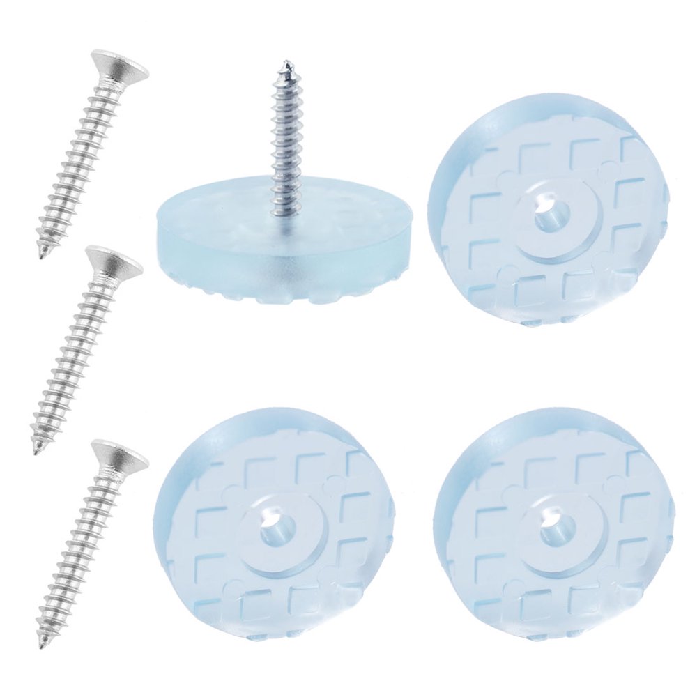 4pcs Round Rubber Feet with Screws Non Slip Furniture Leg Pad for Desk