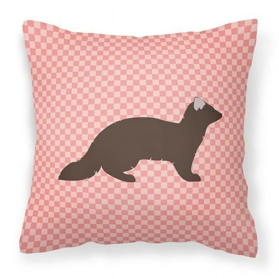 Carolines Treasures BB7869PW1818 Sable Marten Pink Check Fabric Decorative Pillow, 18 x 18 in.