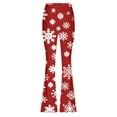 thumbnail image 5 of HUJlwoi Women Christmas Flare Yoga Pants Comfortable Printed High Waisted Bootcut Leggings Workout Gym Trendy Stretchy Trousers, 5 of 5