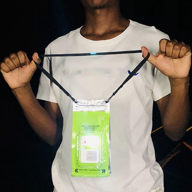 Luz LED De Agua Salada, Sin Batería ABS Emergencia Operación Simple Peso Ligero Lámpara De Agua Salada 3LED Plegable Para Acampar Al Aire Libre