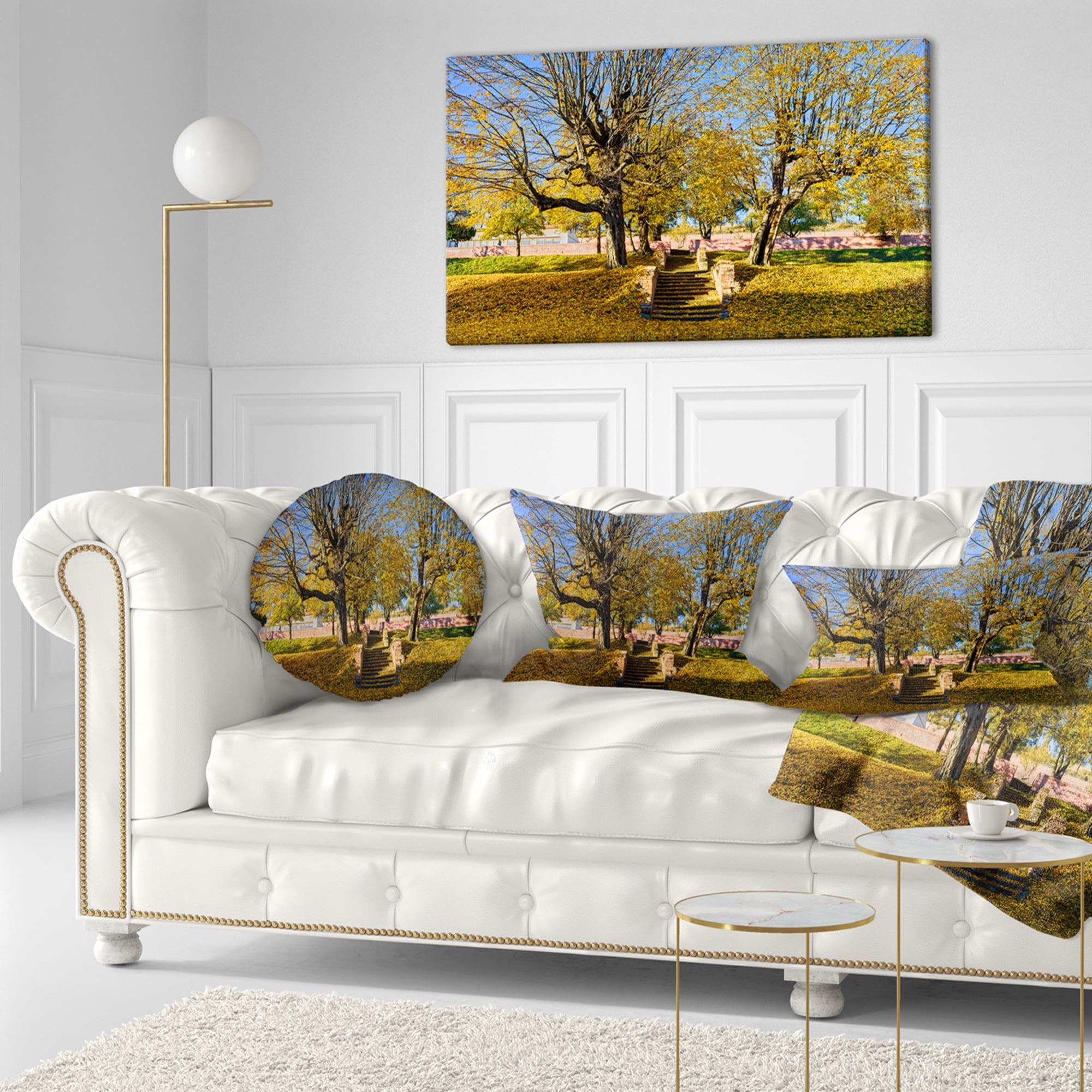 Designart 12" x 20" Multi-color Polyester Throw Pillow