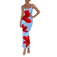 thumbnail image 1 of Vestido Maxi Floral PRETTYGARDEN Mujer Tirantes Finos Azul Claro XXL, 1 of 8