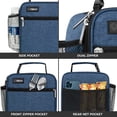 thumbnail image 4 of OPUX Insulated Lunch Box for Kids & Adults, Leakproof Lunch Bag for Boys Girls Men Women, Reusable Soft Cooler Lunchbox for School Work Picnic Travel, Reinforced Handle, Heather Navy, 4 of 9